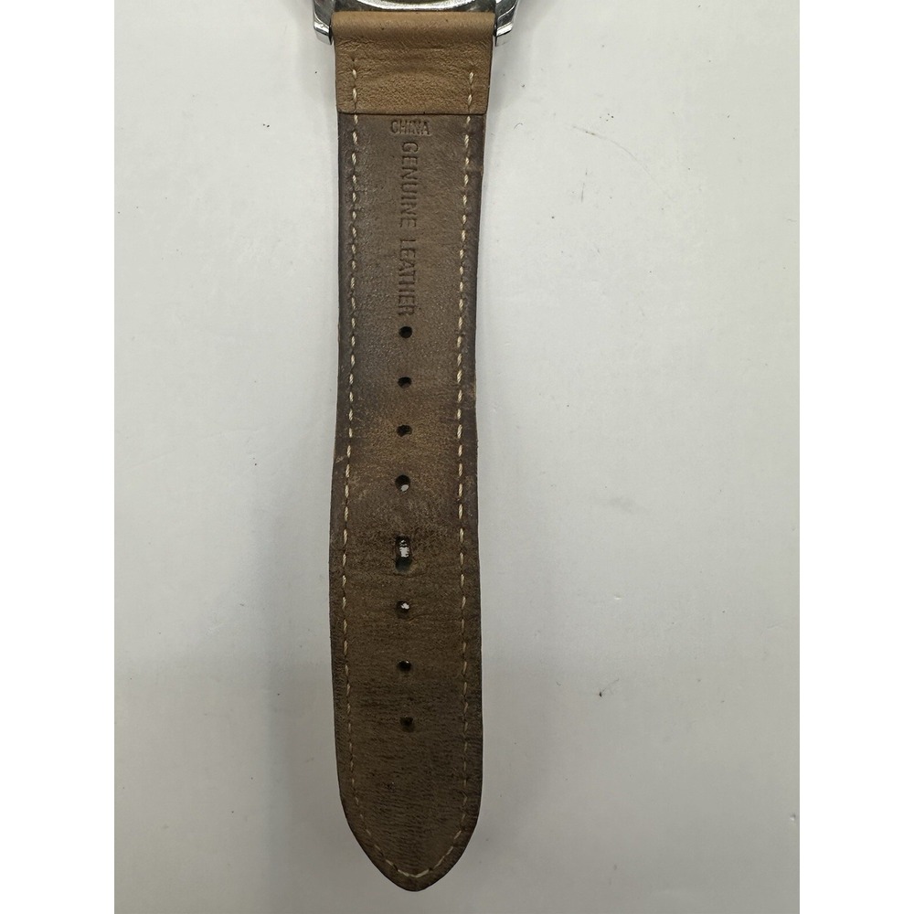 Guess Navy Blue Dial U0922G8 Brown Leather New Battery 39mm 8" Watch steel Q - Picture 8 of 12